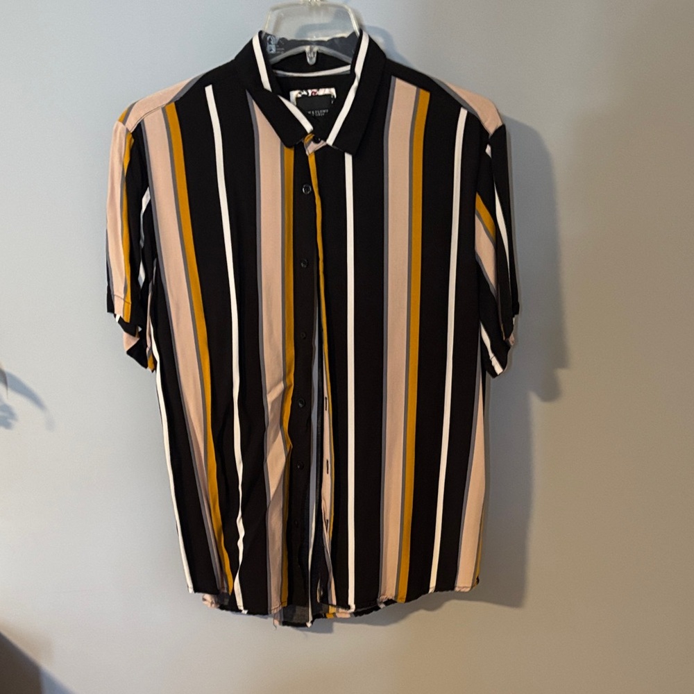 Denim & Flower Black and Gold Striped Shirt